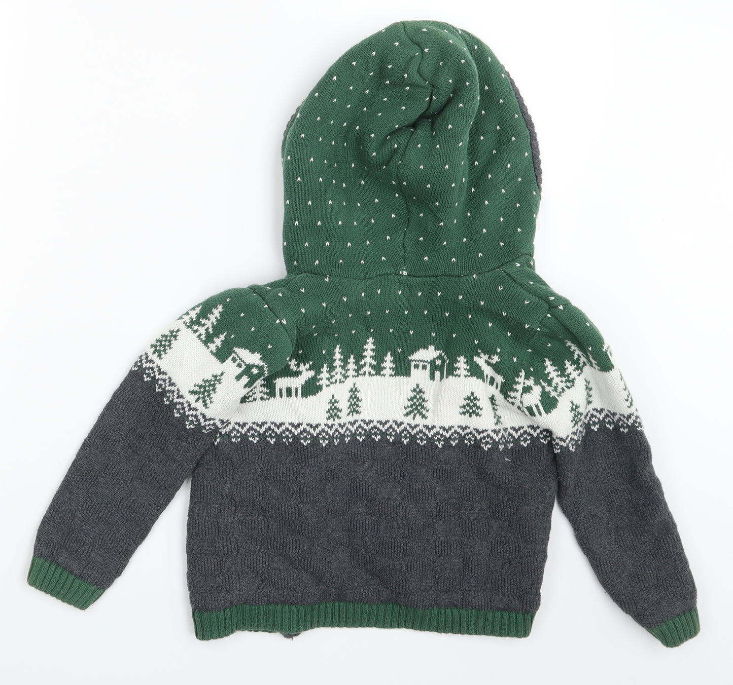 Jarvis Archer Boys Multicoloured Animal Print  Full Zip Jumper Size 4 Years  - Seasonal Christmas Festive Holiday