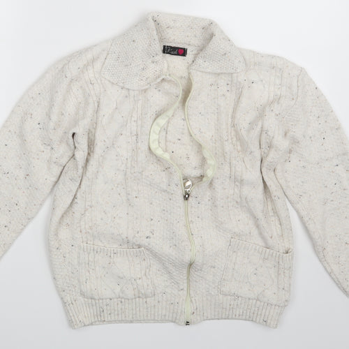 Blush Womens Ivory   Full Zip Jumper One Size