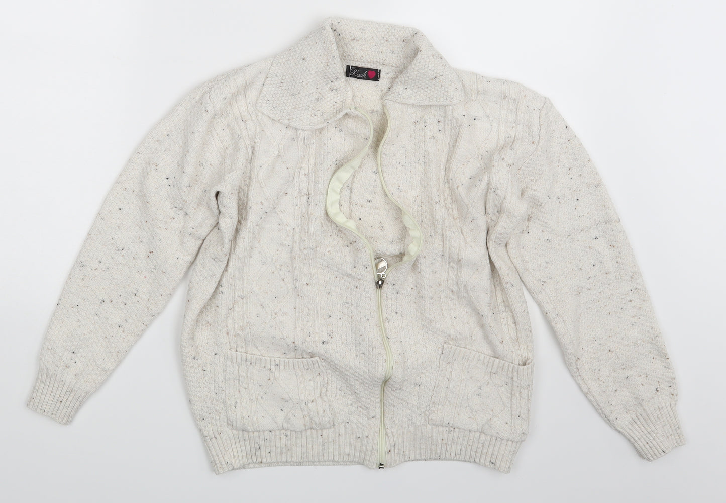 Blush Womens Ivory   Full Zip Jumper One Size