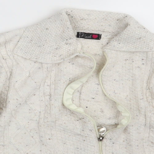 Blush Womens Ivory   Full Zip Jumper One Size