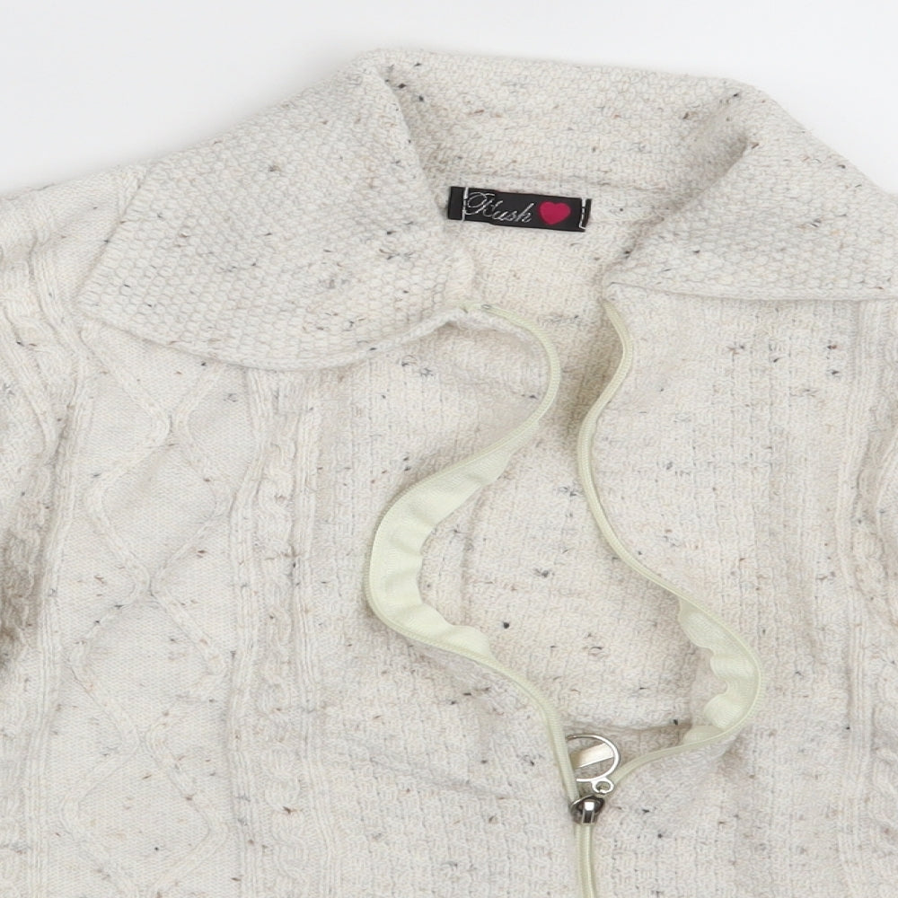 Blush Womens Ivory   Full Zip Jumper One Size