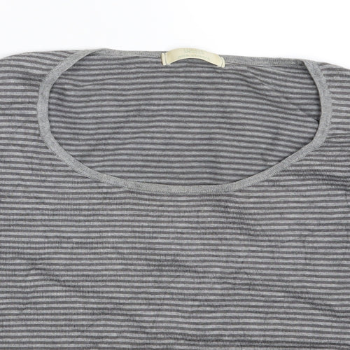 M&S Womens Grey Striped  Pullover Jumper Size 12