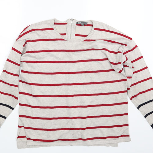 89th & Madison Womens Multicoloured Striped  Pullover Jumper Size L