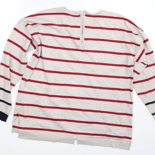 89th & Madison Womens Multicoloured Striped  Pullover Jumper Size L