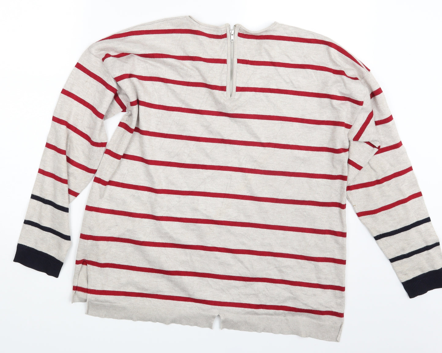 89th & Madison Womens Multicoloured Striped  Pullover Jumper Size L