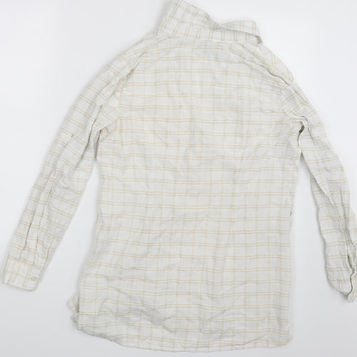 M&Co. Womens Ivory Check  Basic Button-Up Size 16