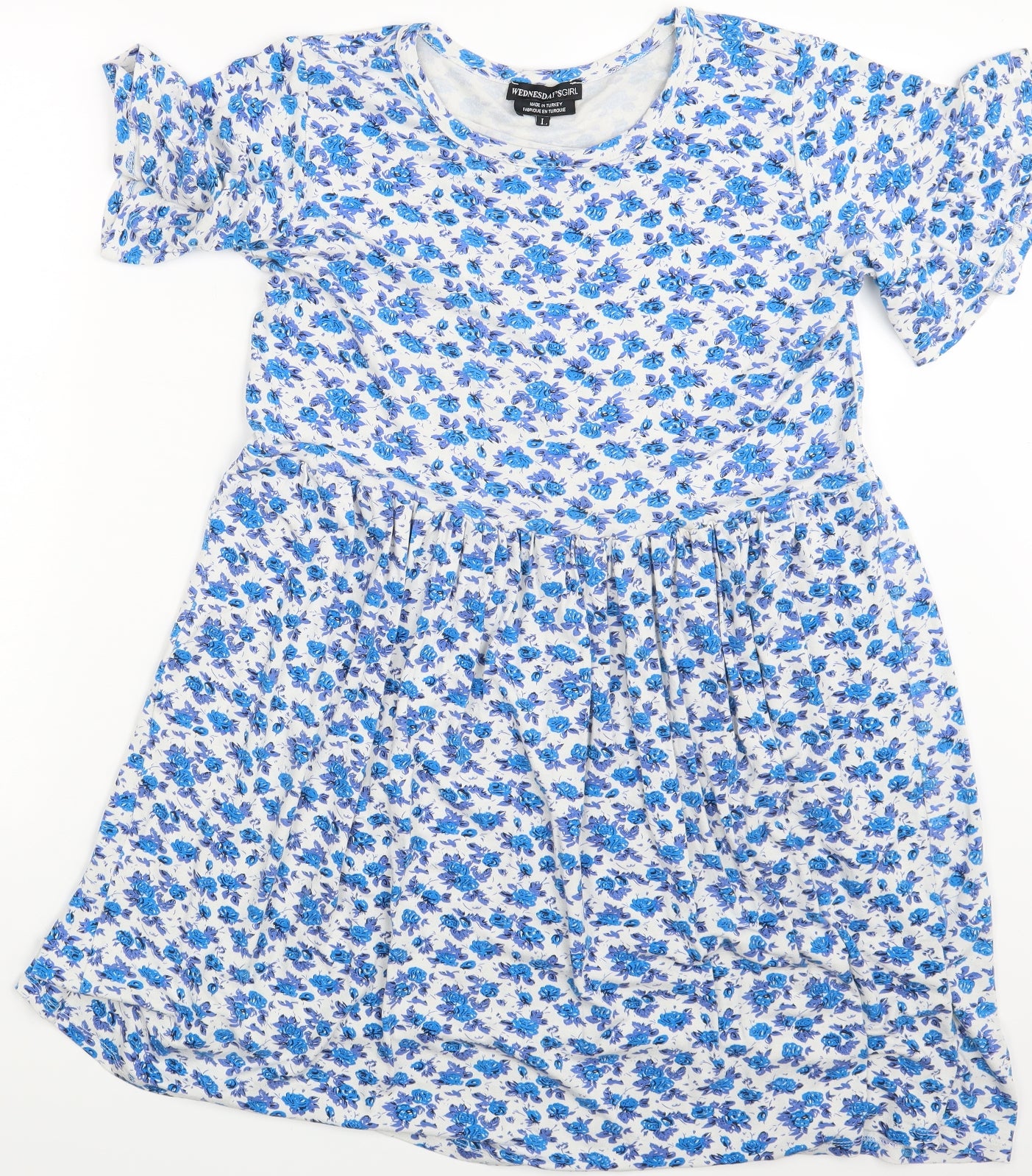 Wednesday's Girl Womens Multicoloured Floral  Basic T-Shirt Size L