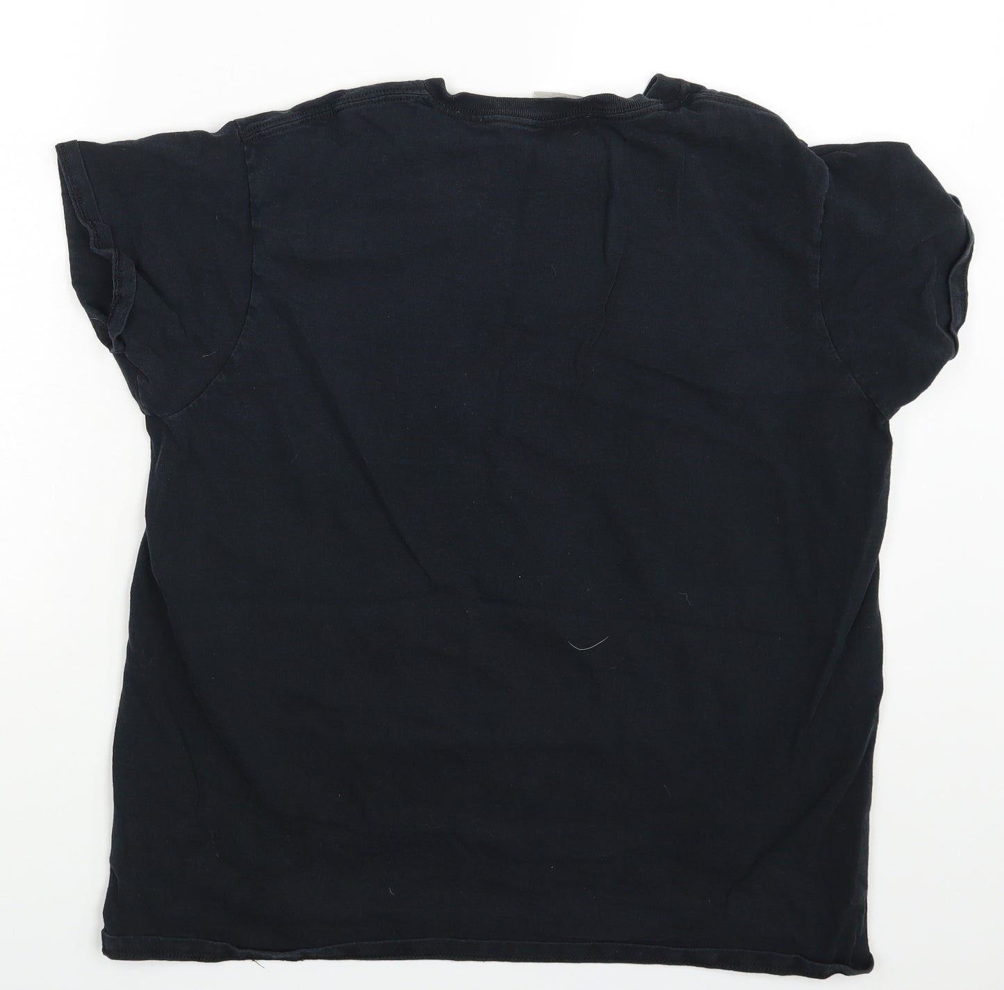 Gildan  Womens Black Animal Print  Basic T-Shirt Size L