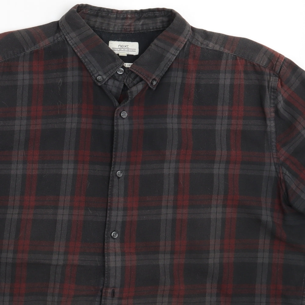 NEXT Mens Multicoloured Check   Button-Up Size L