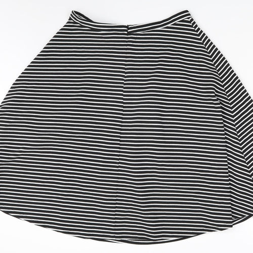 NEXT Womens Black Striped  A-Line Skirt Size 14