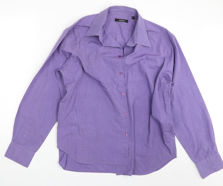 Moto Mens Purple Button-Up Size XL