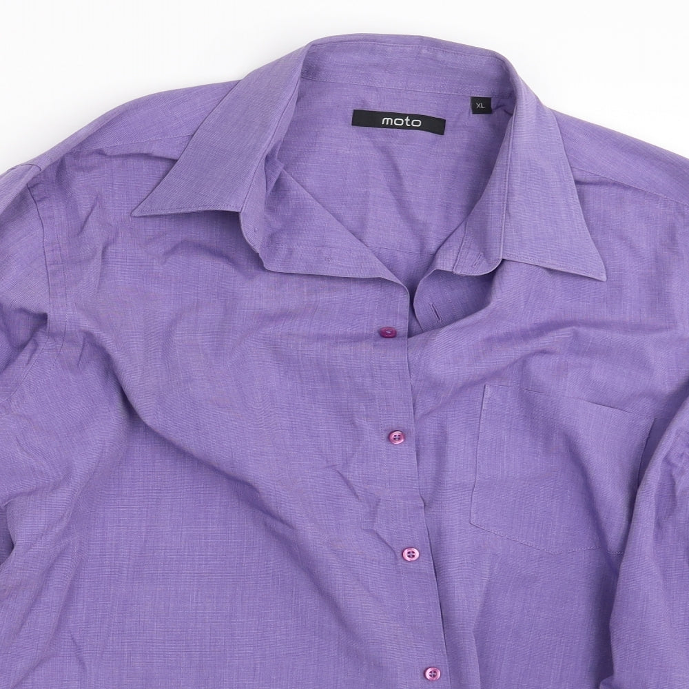 Moto Mens Purple    Button-Up Size XL