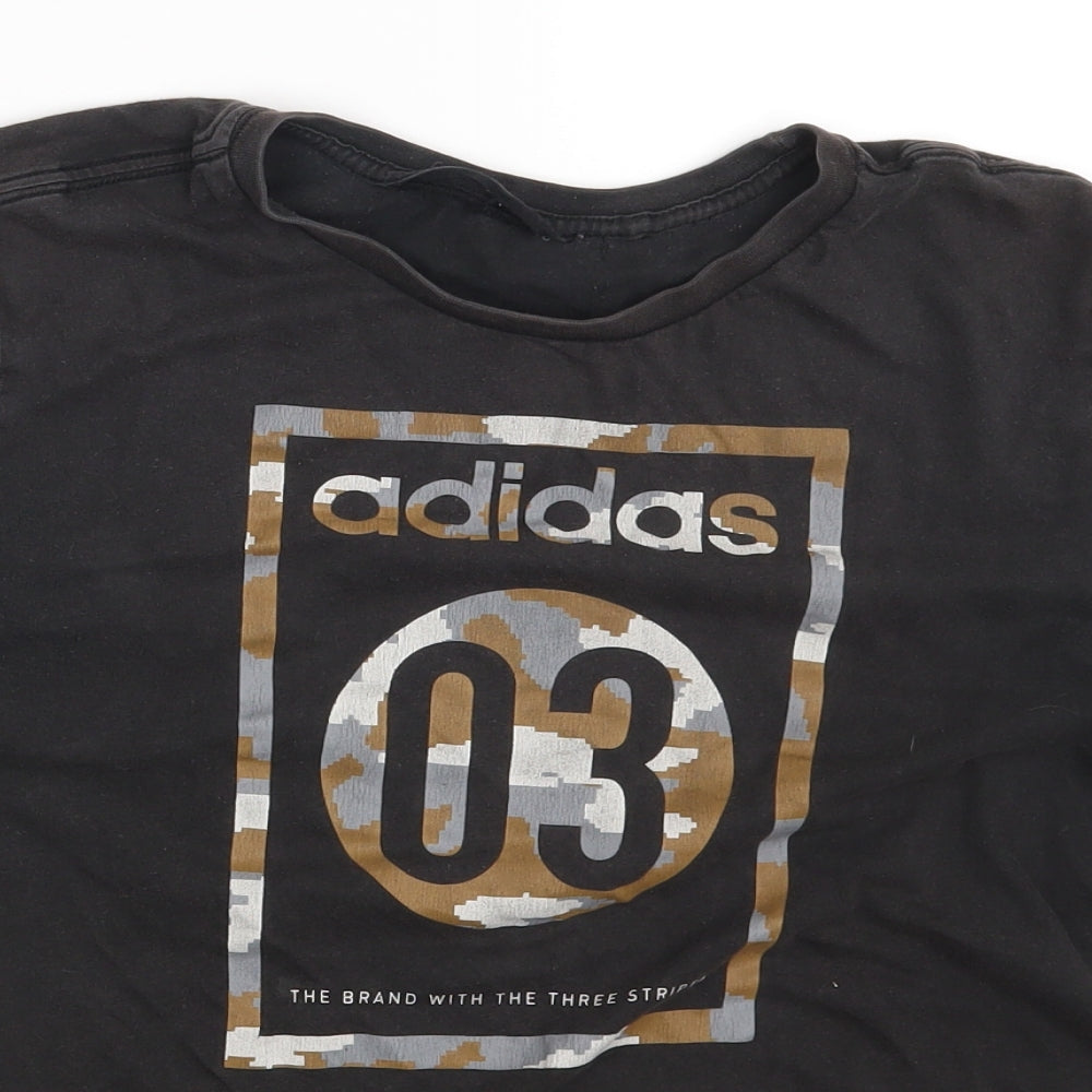 adidas Mens Black    T-Shirt One Size
