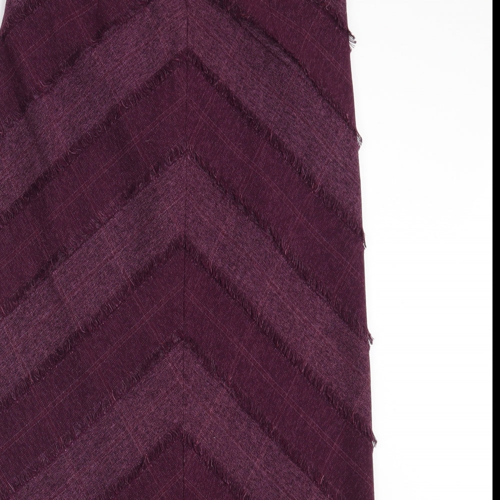 Klass Womens Purple Geometric  A-Line Skirt Size 12