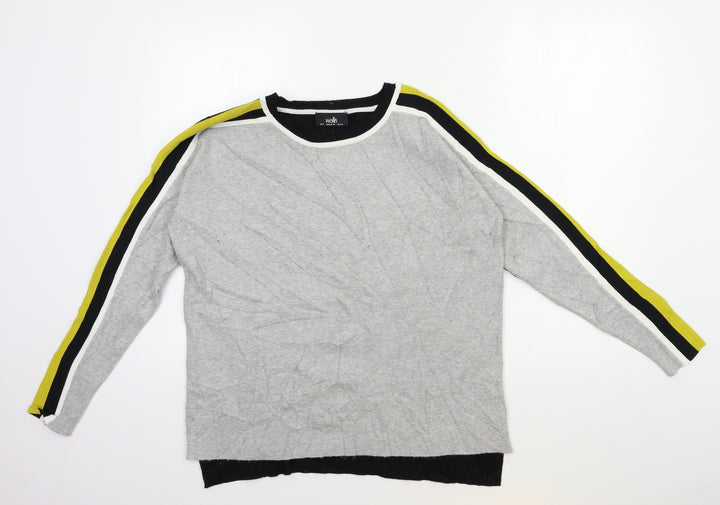 Wallis Womens Grey Striped Knit Pullover Jumper Size S