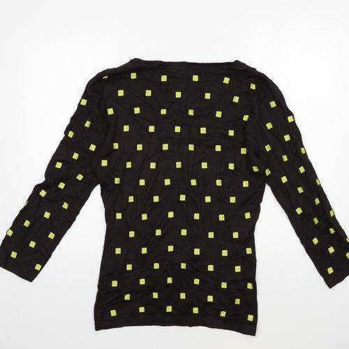 Kaliko Womens Brown Geometric Knit Pullover Jumper Size 8