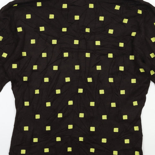 Kaliko Womens Brown Geometric Knit Pullover Jumper Size 8