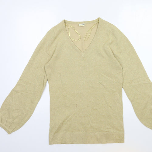 ETHLE AUSTIN Womens Gold  Knit Pullover Jumper Size S