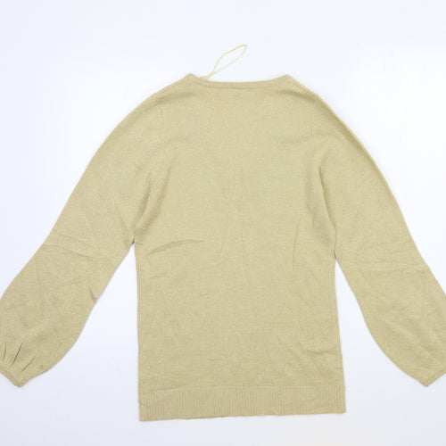 ETHLE AUSTIN Womens Gold  Knit Pullover Jumper Size S