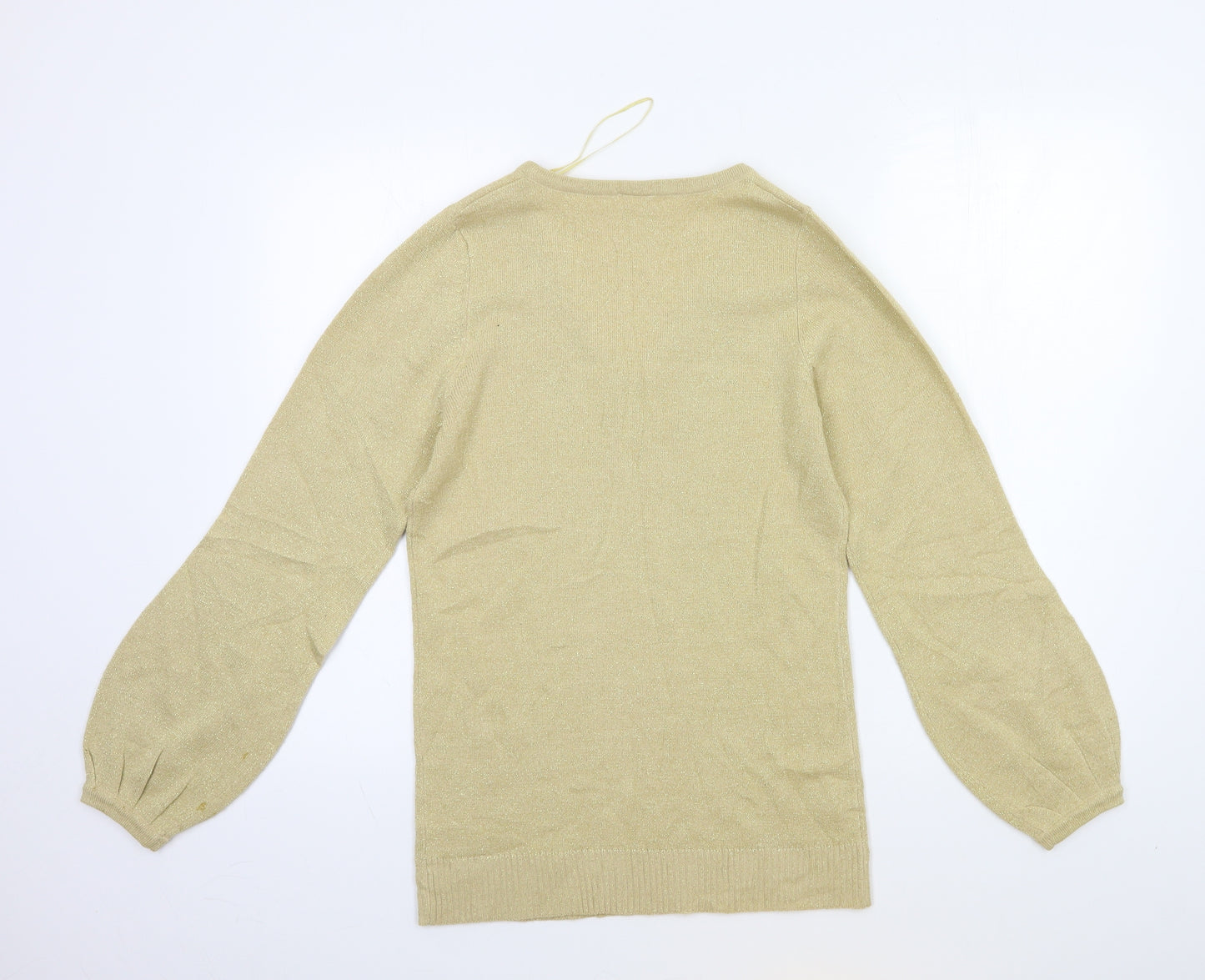 ETHLE AUSTIN Womens Gold  Knit Pullover Jumper Size S