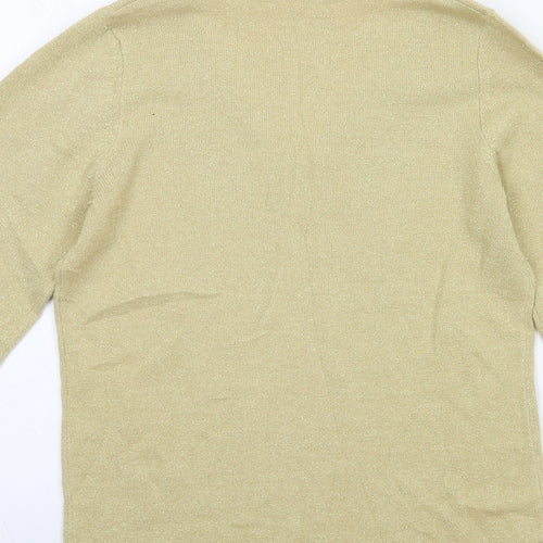 ETHLE AUSTIN Womens Gold  Knit Pullover Jumper Size S