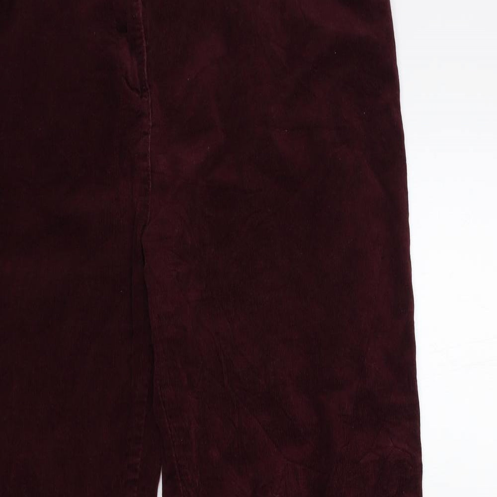 Marks and Spencer Womens Red  Corduroy Trousers  Size 16 L29 in