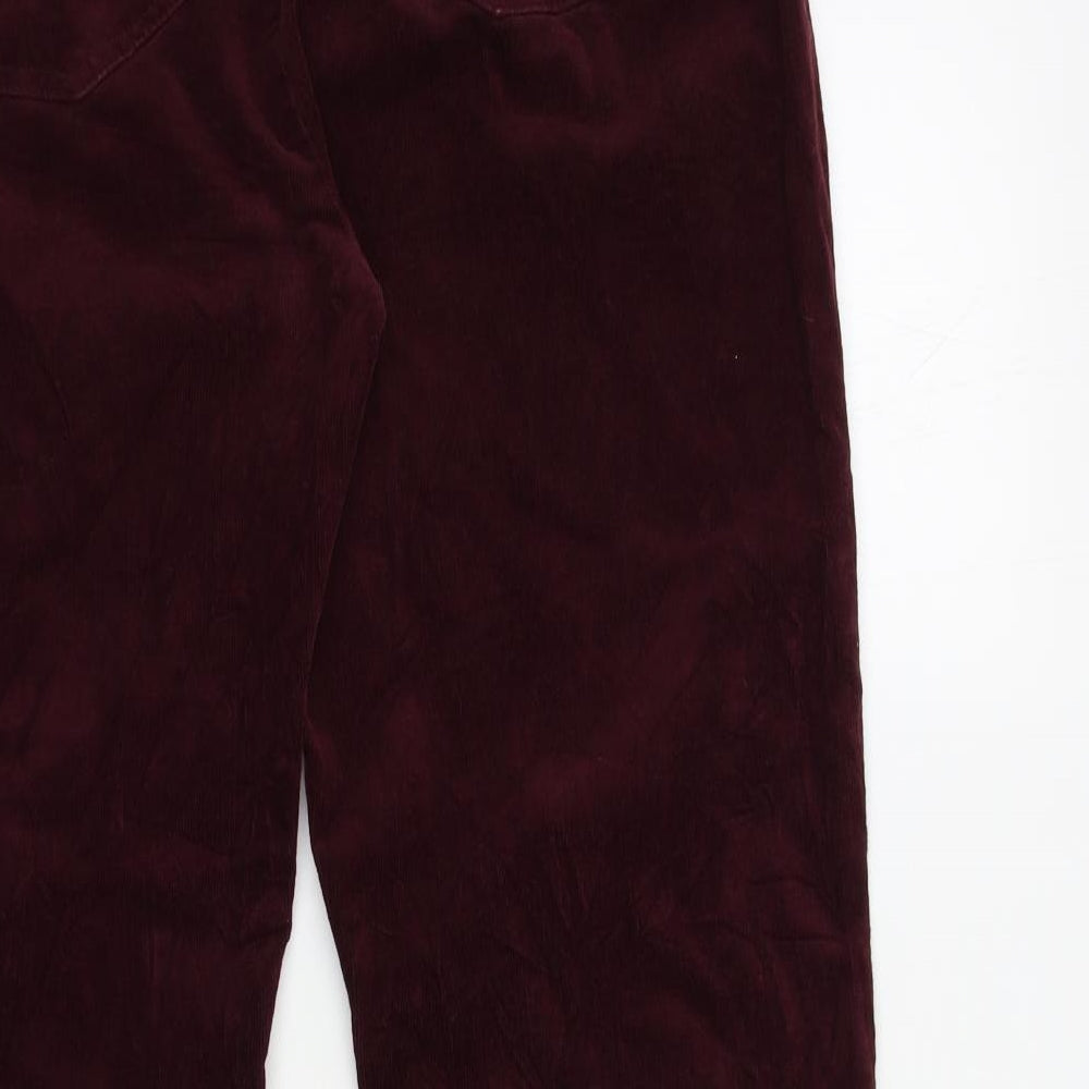 Marks and Spencer Womens Red  Corduroy Trousers  Size 16 L29 in
