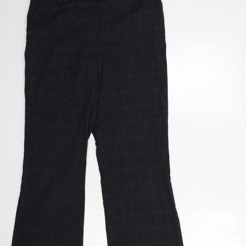 Papaya Womens Black Check  Trousers  Size 14 L30 in