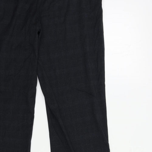Papaya Womens Black Check  Trousers  Size 14 L30 in