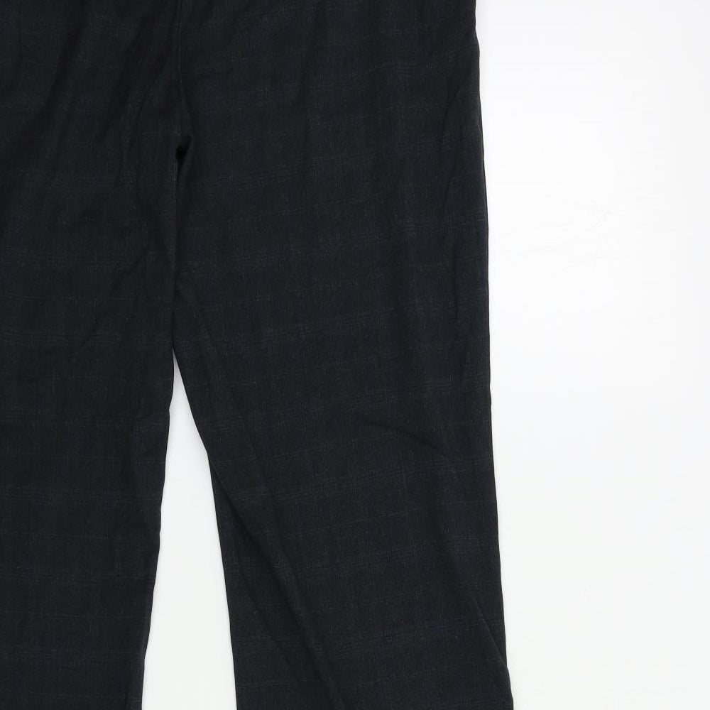 Papaya Womens Black Check  Trousers  Size 14 L30 in
