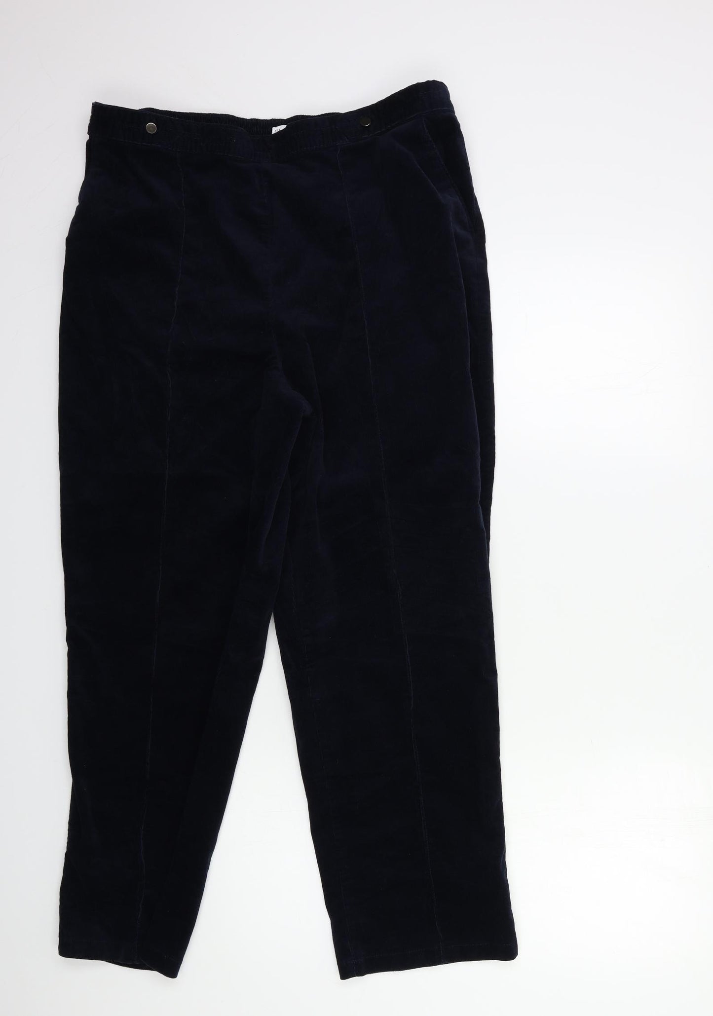 Marks and Spencer Womens Blue  Corduroy Trousers  Size 18 L27 in