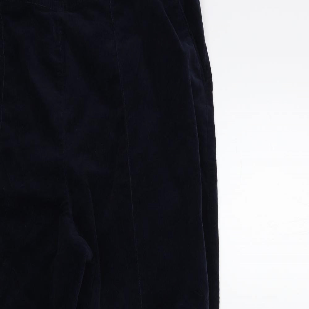 Marks and Spencer Womens Blue  Corduroy Trousers  Size 18 L27 in