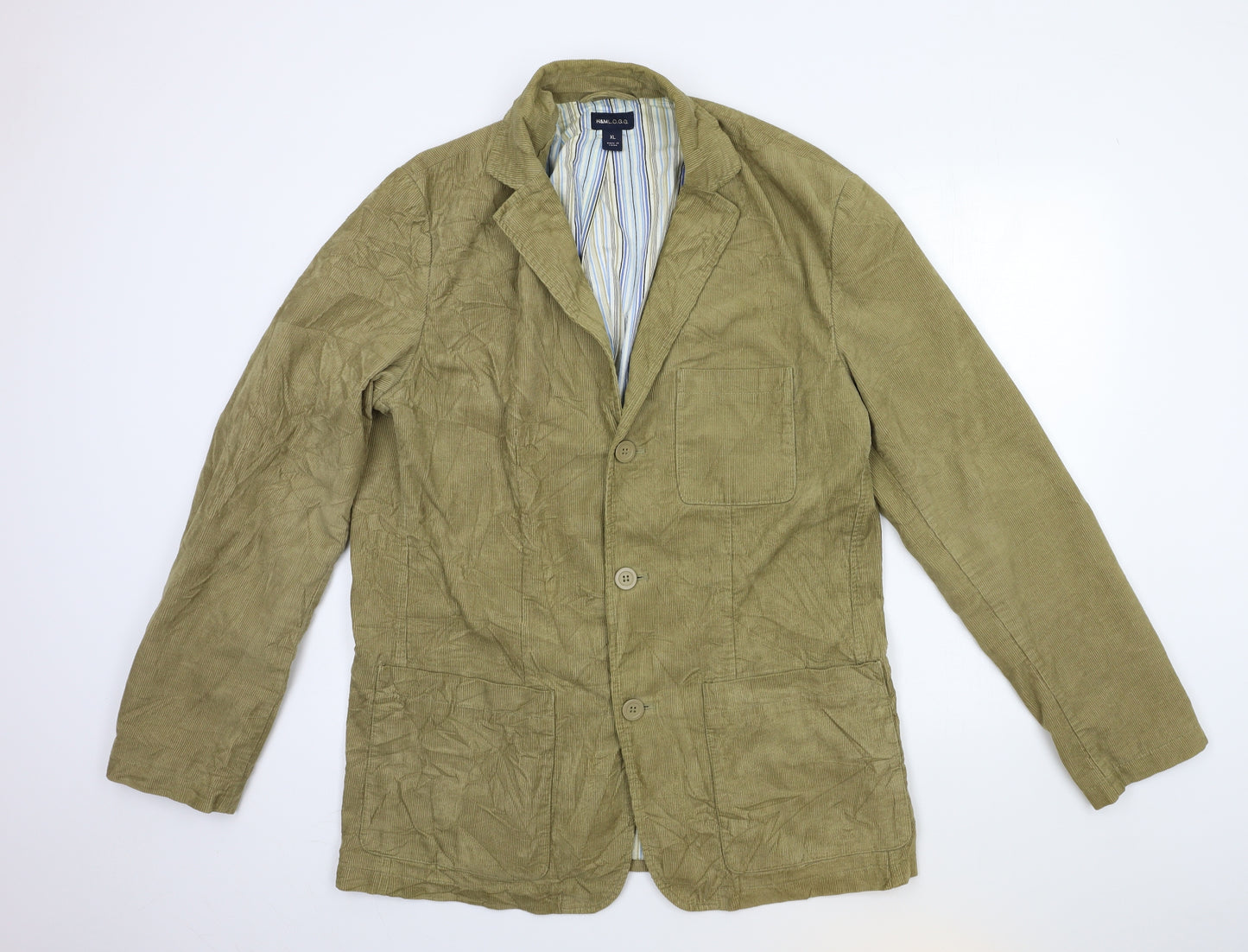 H&M Mens Beige  Corduroy Jacket Blazer Size 44