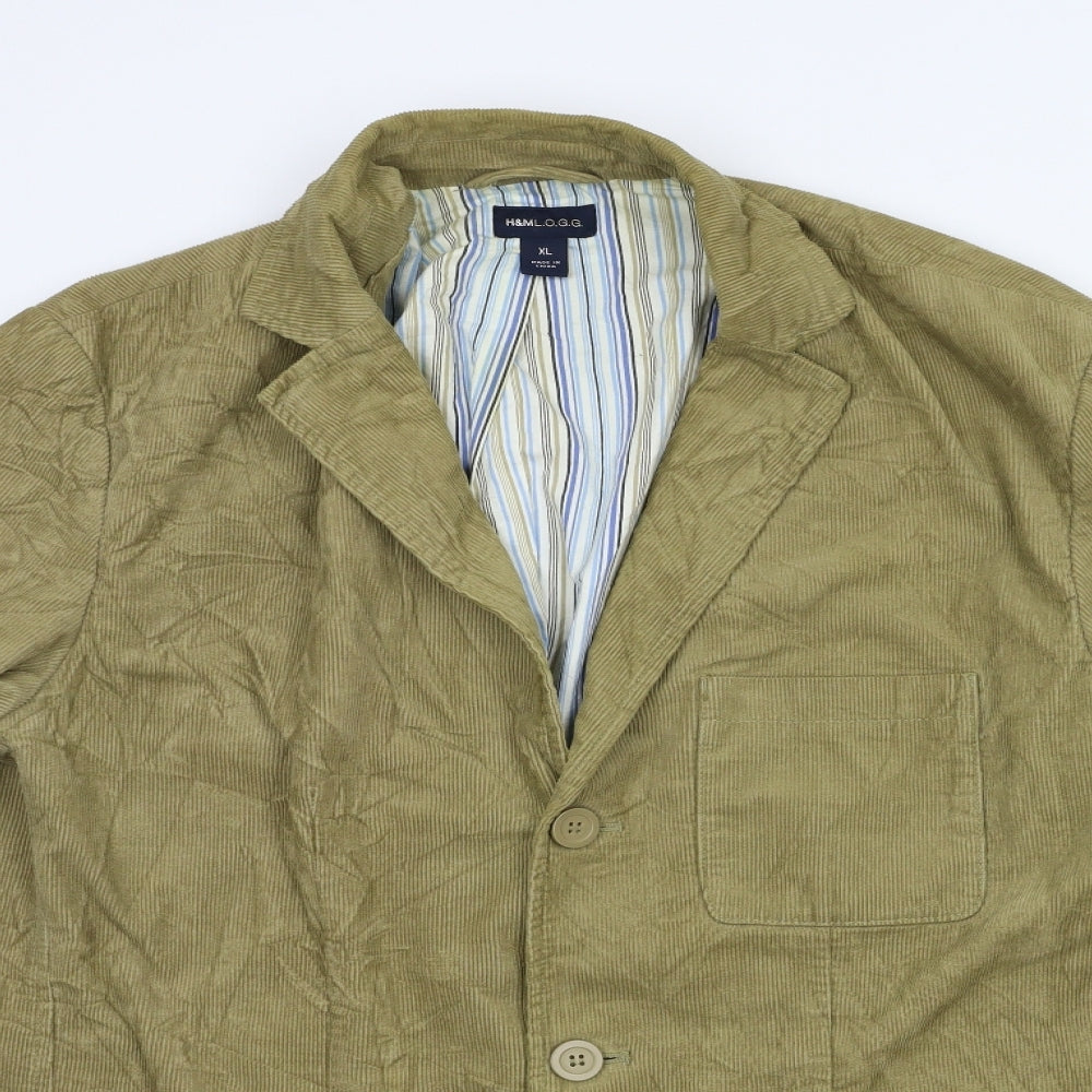 H&M Mens Beige  Corduroy Jacket Blazer Size 44