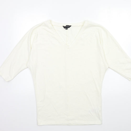 Dorothy Perkins Womens White  Knit Pullover Jumper Size 10