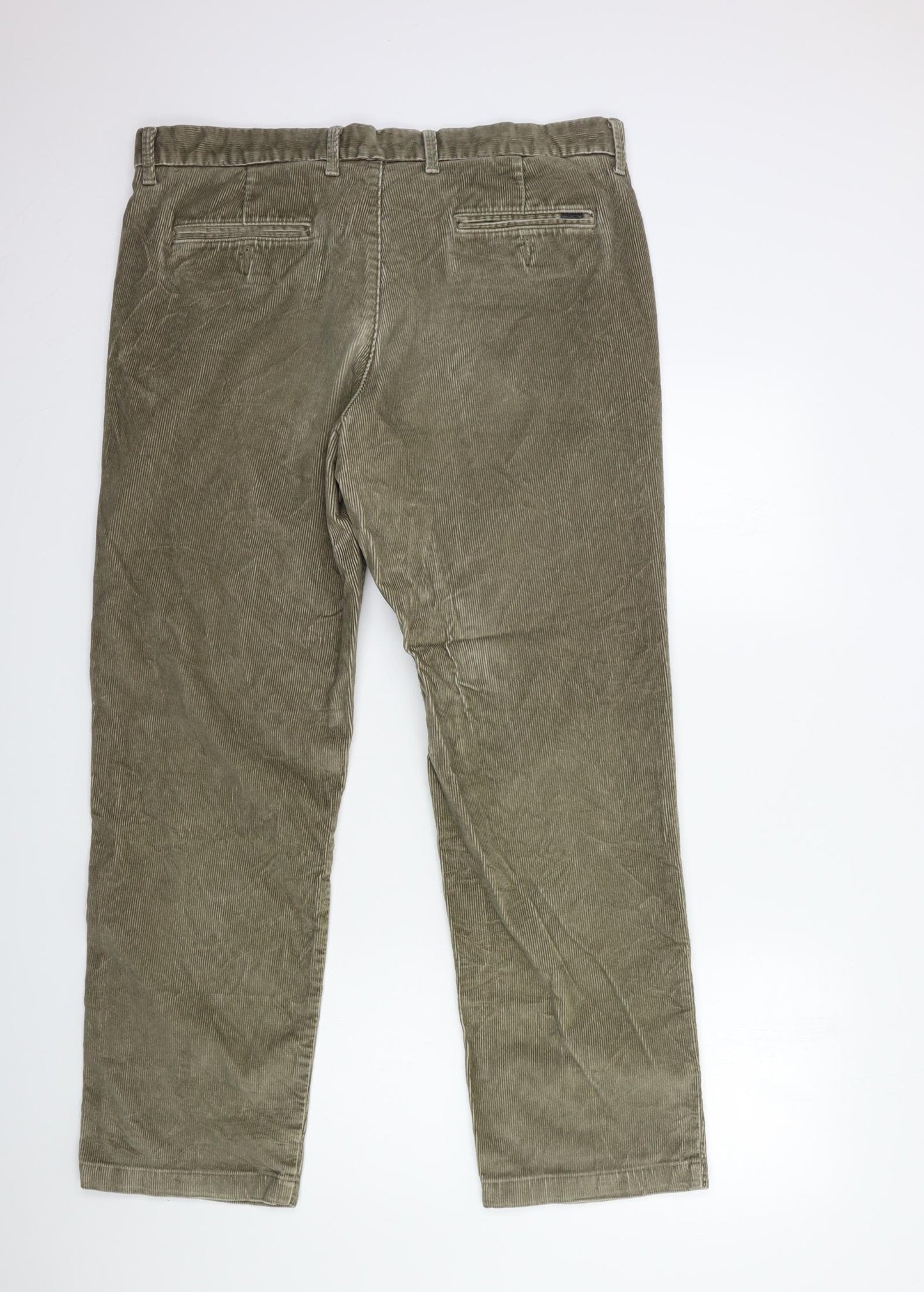 Marks and Spencer Mens Green  Corduroy Trousers  Size 36 in L31 in