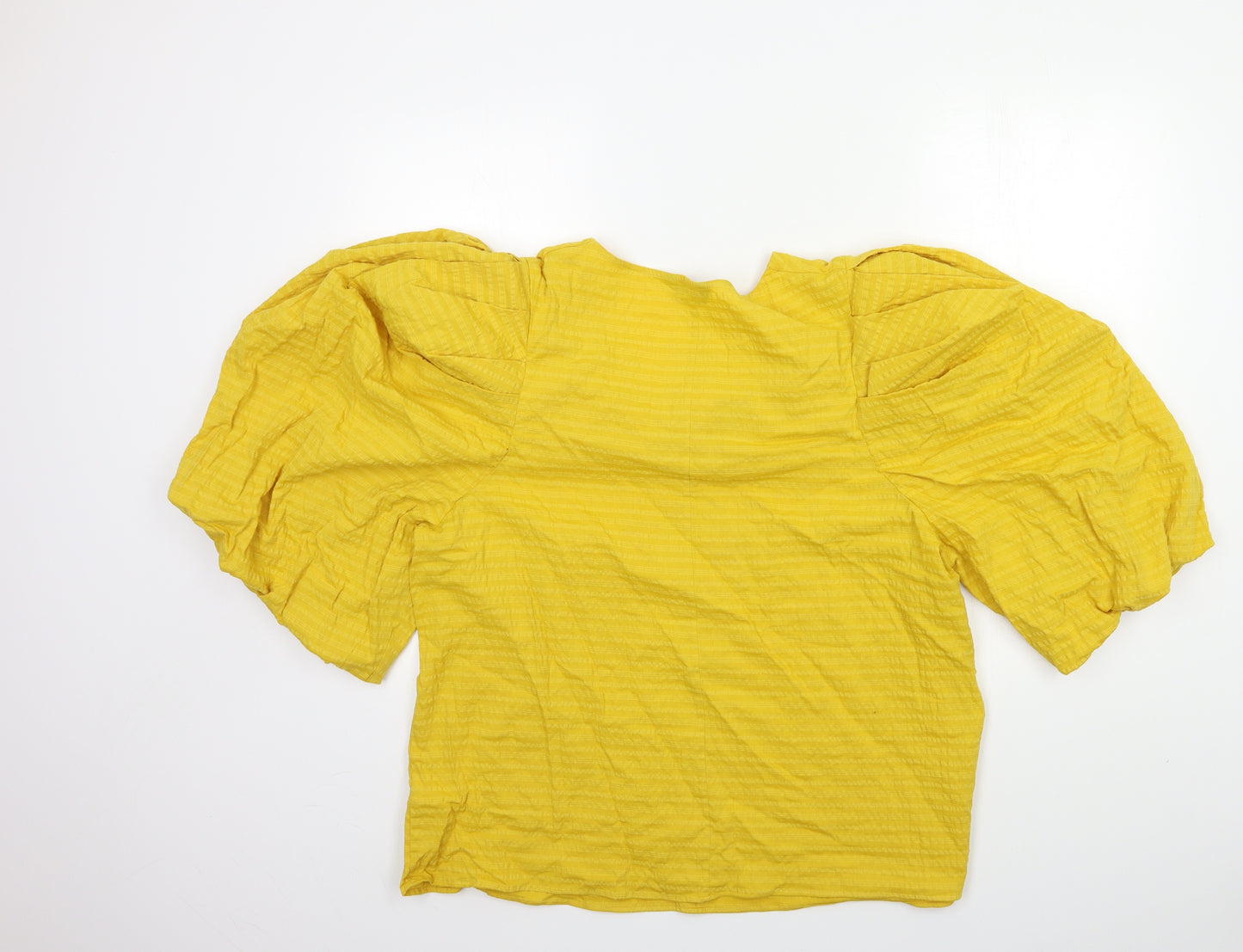 F&F Womens Yellow   Basic Blouse Size 20  - Puff sleeve