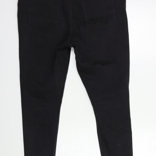 F&F Womens Black Striped Denim Skinny Jeans Size 18 L27 in
