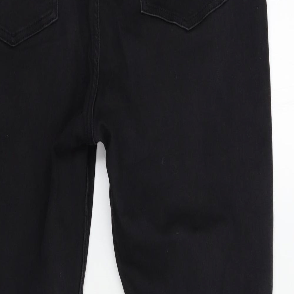 F&F Womens Black Striped Denim Skinny Jeans Size 18 L27 in