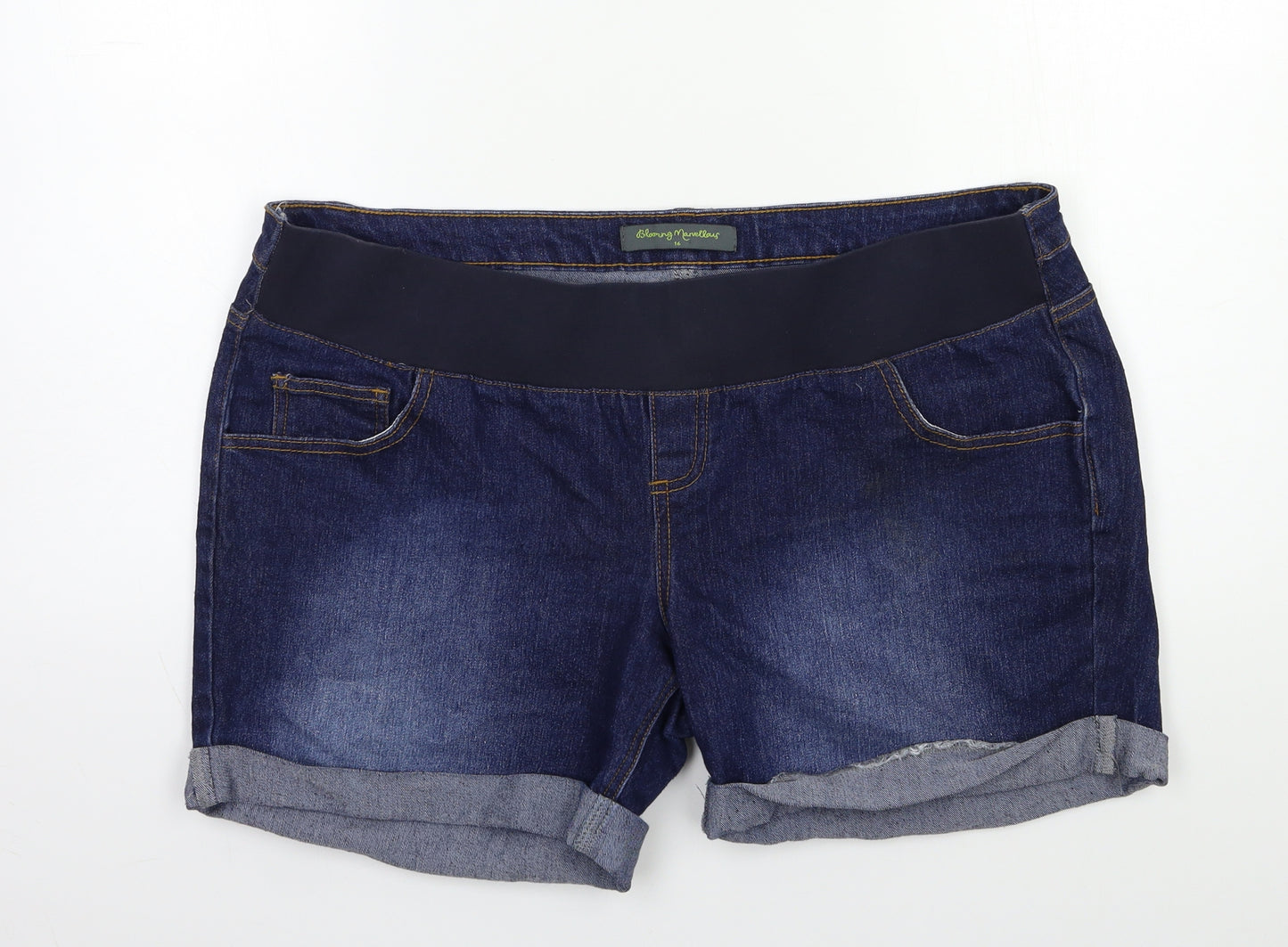 Blooming Marvellous Womens Blue  Denim Hot Pants Shorts Size 16