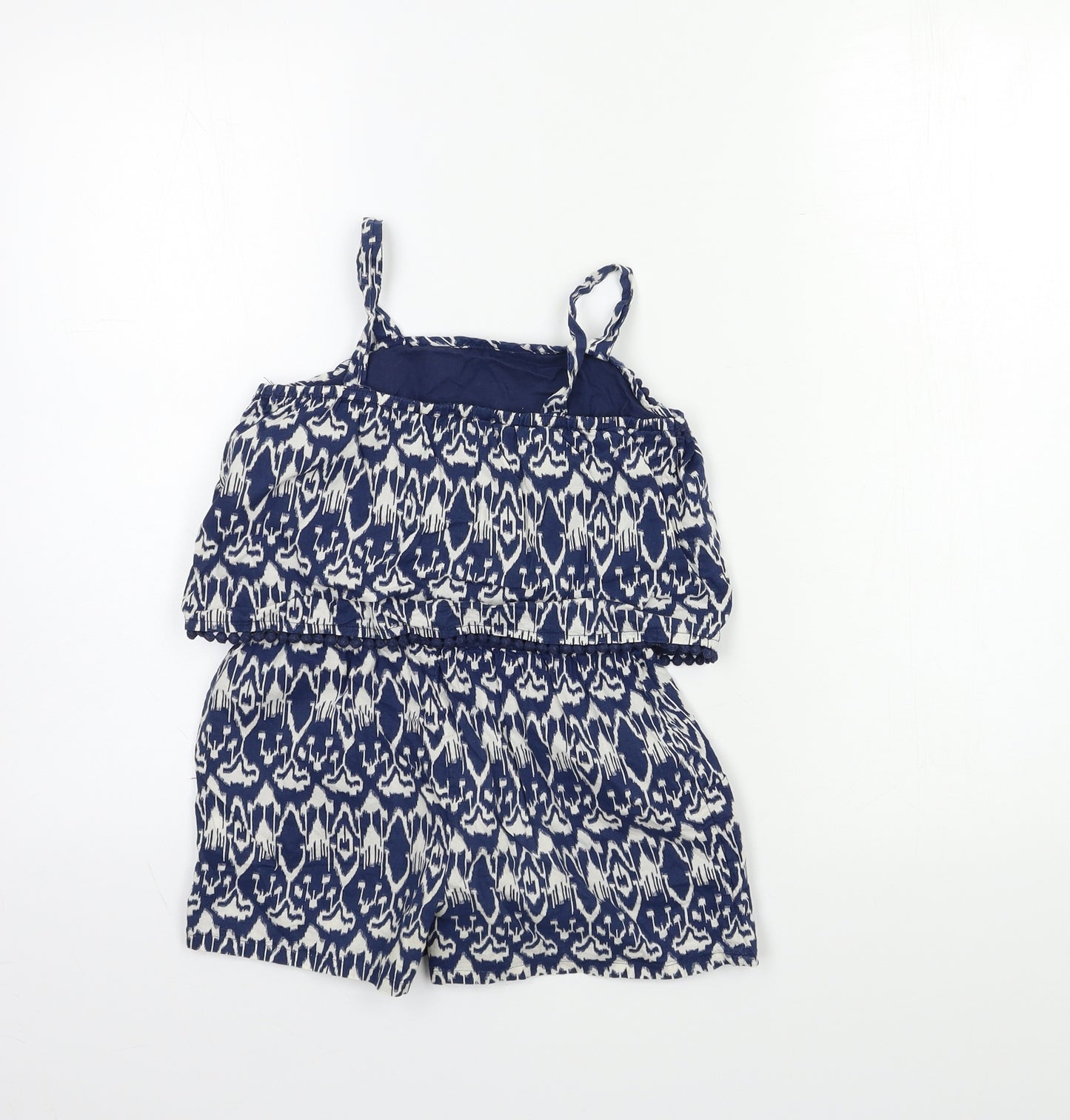 NEXT Girls Blue Geometric  Playsuit One-Piece Size 4-5 Years