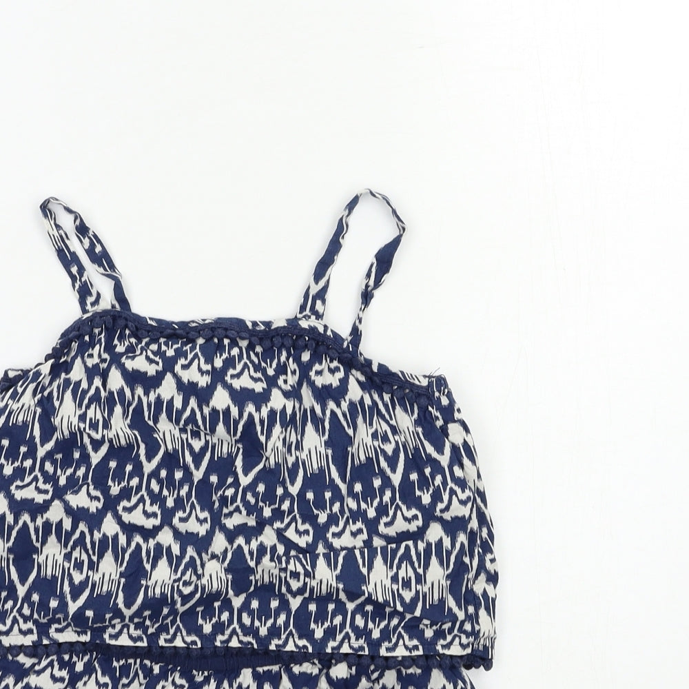 NEXT Girls Blue Geometric  Playsuit One-Piece Size 4-5 Years
