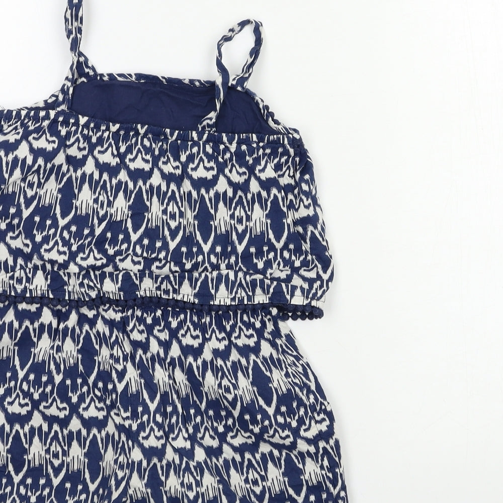 NEXT Girls Blue Geometric  Playsuit One-Piece Size 4-5 Years