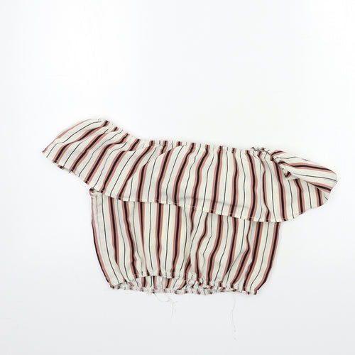 New Look Boys Beige Striped  Basic Button-Up Size 13 Years