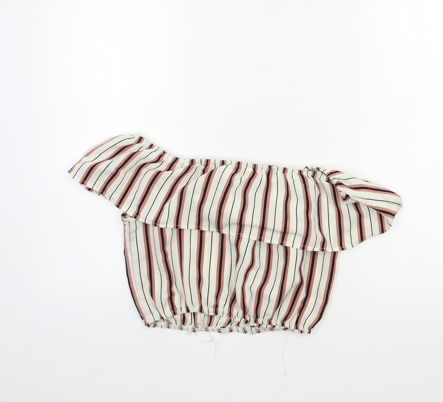 New Look Boys Beige Striped  Basic Button-Up Size 13 Years