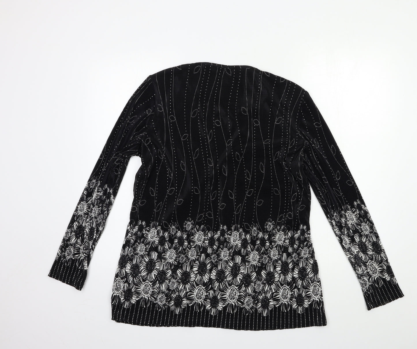 Damart Womens Black Floral  Basic Blouse Size 14