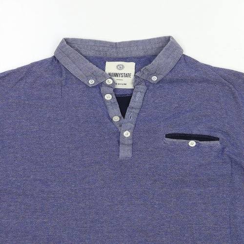 Nanny State Mens Blue    Polo Size M