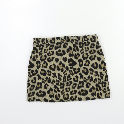NEXT Girls Beige Animal Print  Mini Skirt Size 7 Years