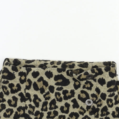 NEXT Girls Beige Animal Print  Mini Skirt Size 7 Years