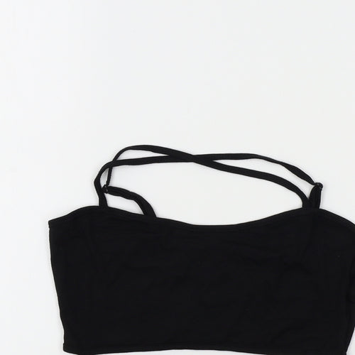 SheIn Womens Black Colourblock  Basic T-Shirt Size S